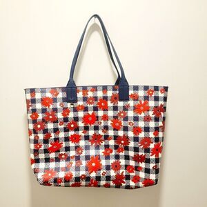 Tommy Hilfiger Talia Daisy Red White Blue Reversible Tote 18 x 12